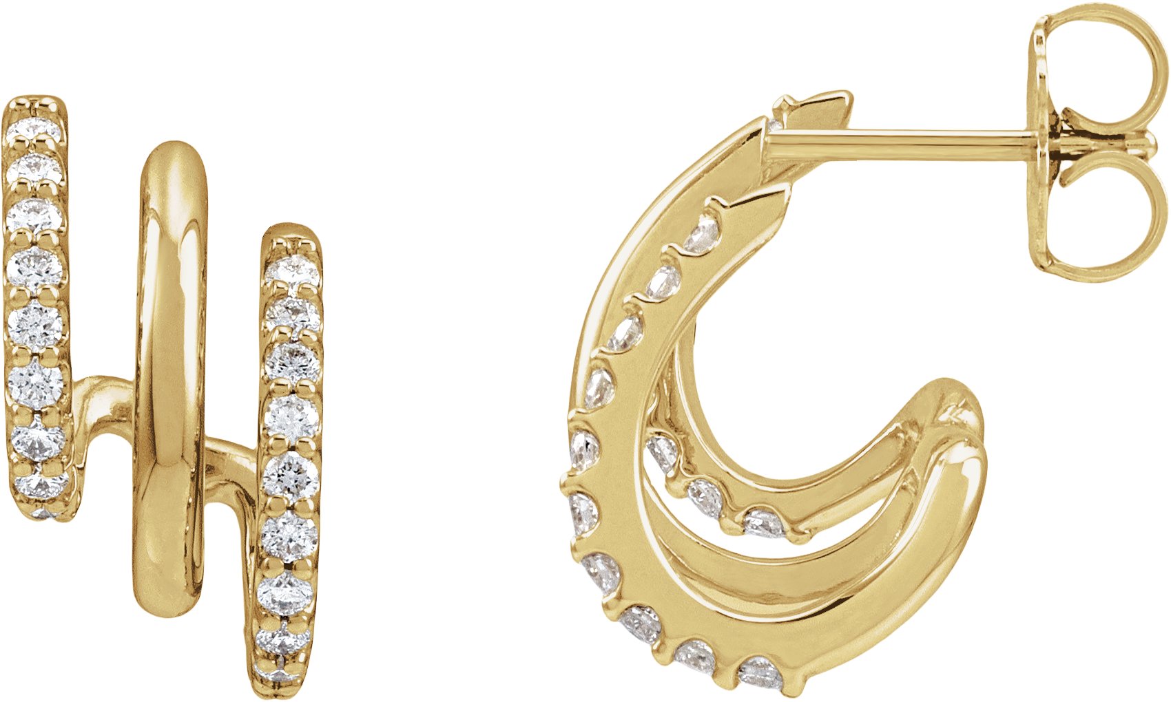 Three Stacked Hoop Earrings