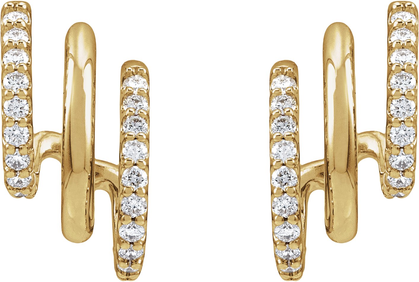 Alternative view of Three Stacked Hoop Earrings