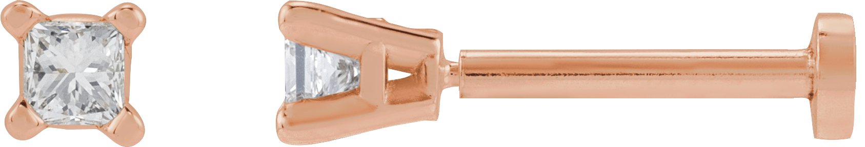Square 4-Prong Lightweight Stud Earrings