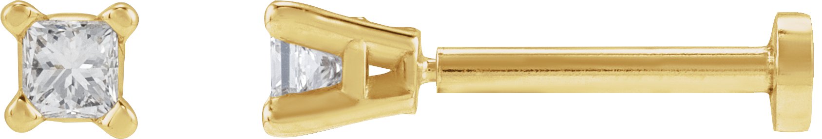 Square 4-Prong Lightweight Stud Earrings