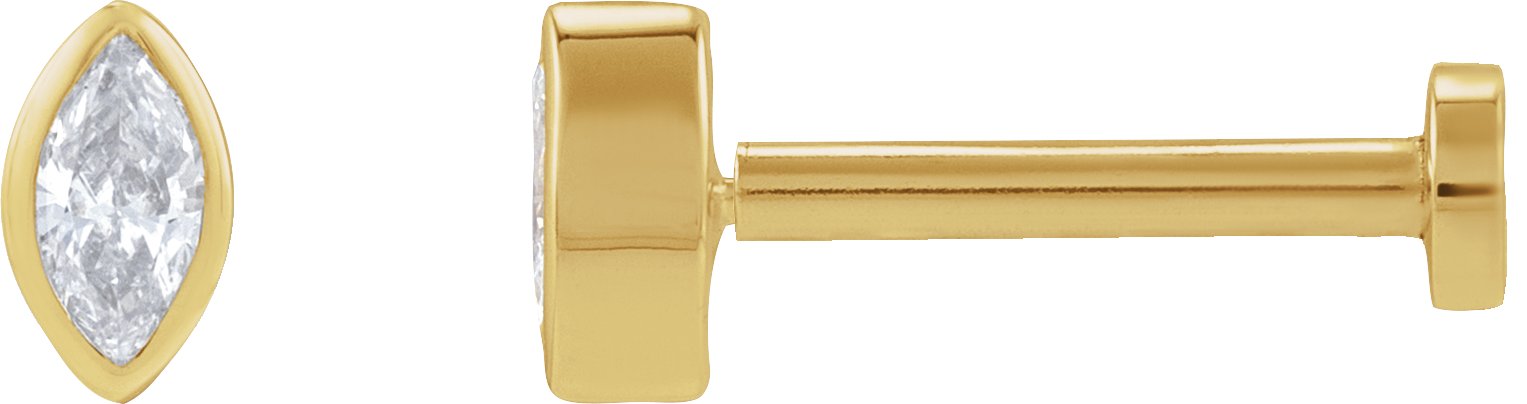 Marquise Bezel-Set Stud Earrings