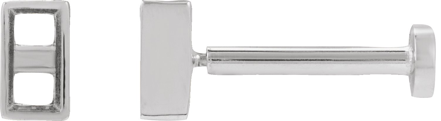 Straight Baguette Bezel-Set Stud Earrings