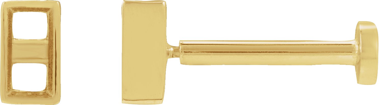 Straight Baguette Bezel-Set Stud Earrings