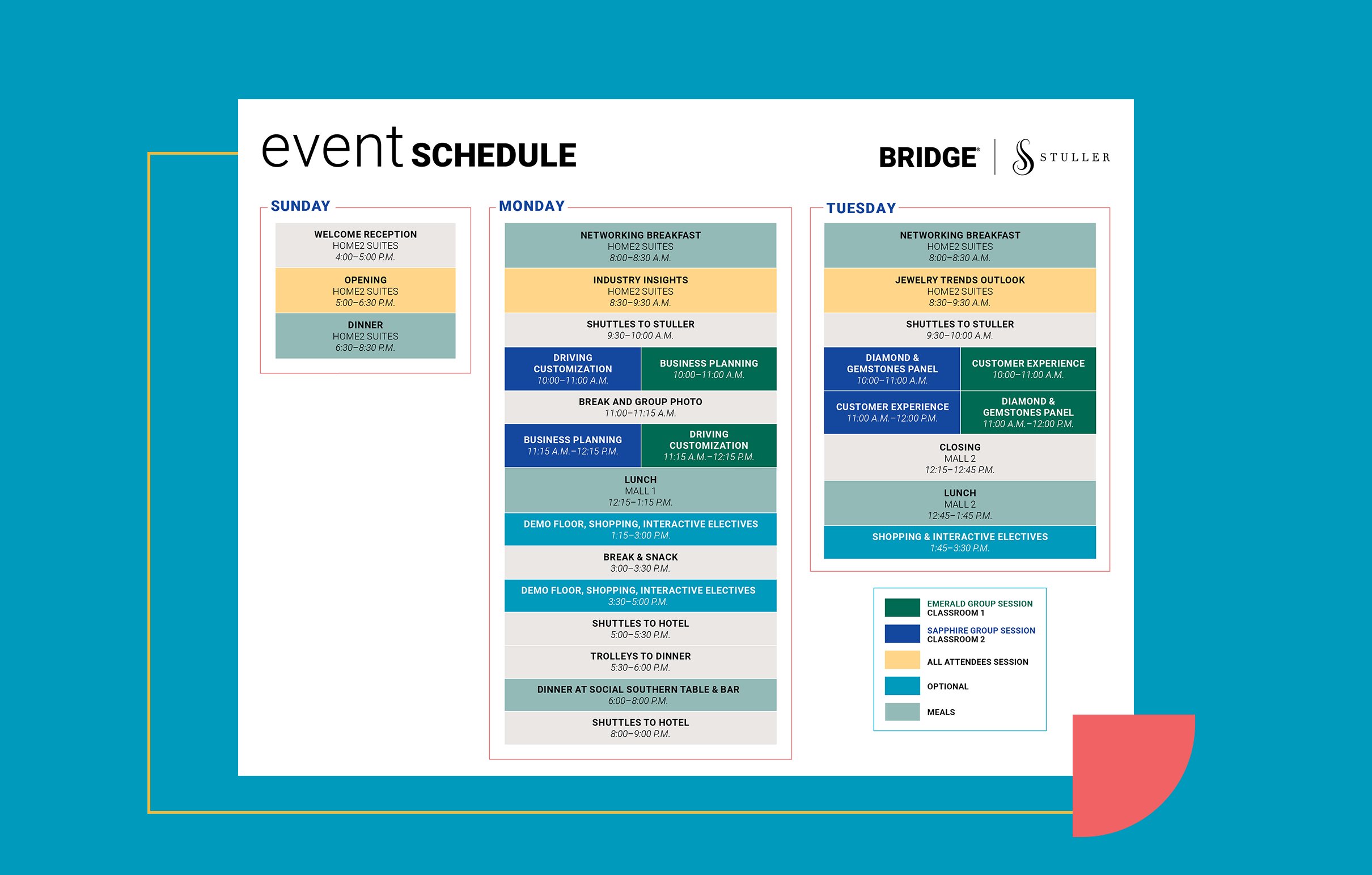 Bridge Event Schedule
