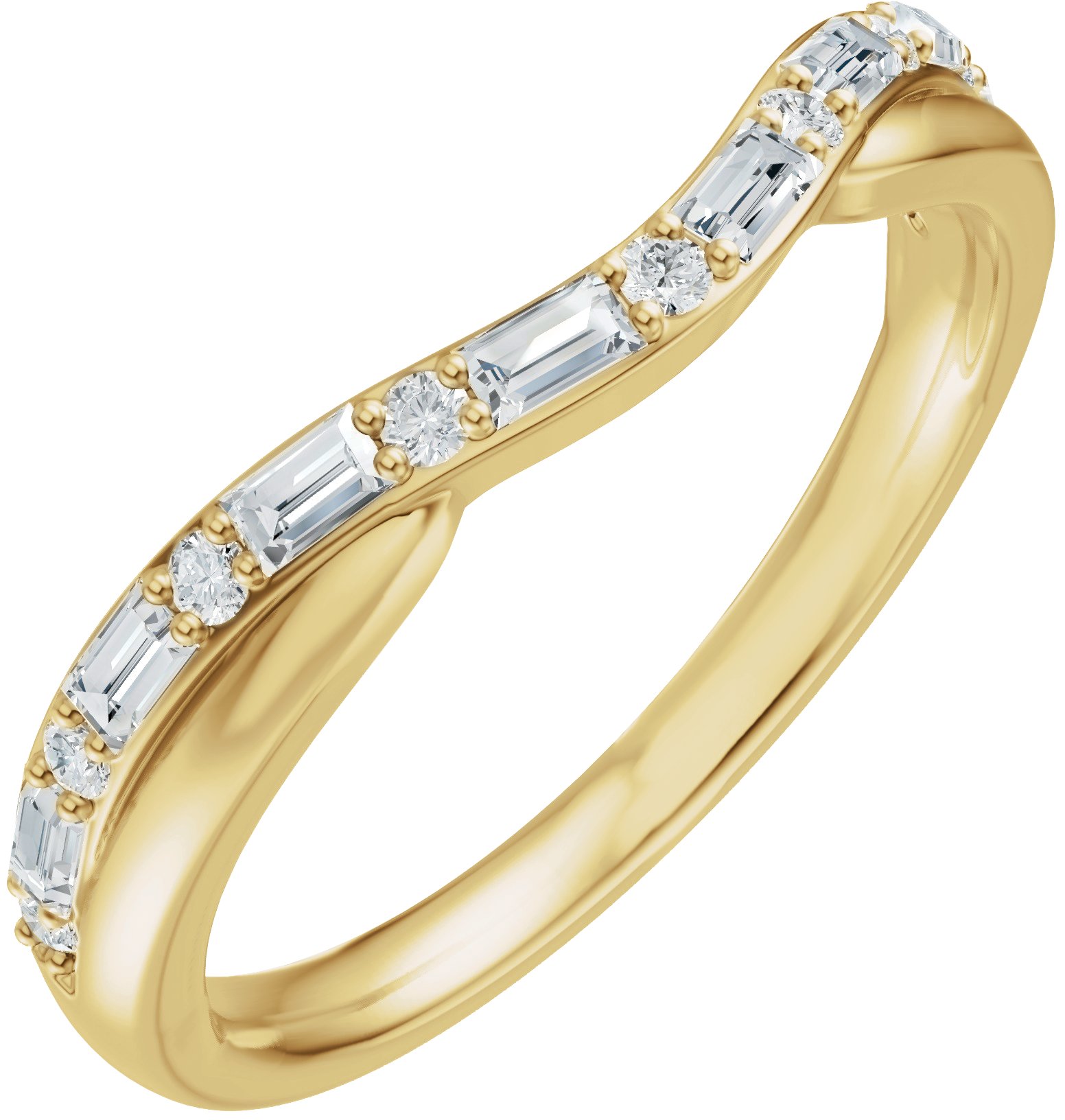 1/2 CTW Lab Grown Diamond Contour Band – 14K Yellow Gold