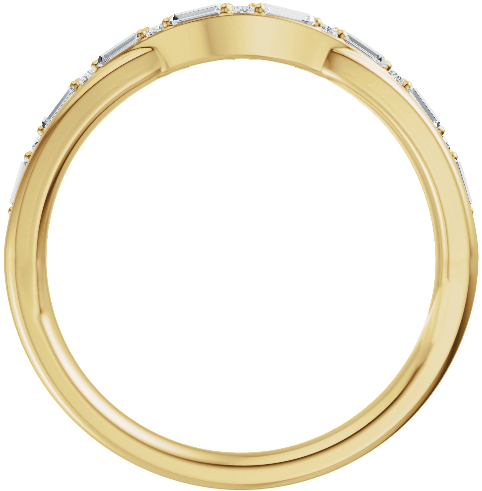 Alternative view of 1/2 CTW Lab Grown Diamond Contour Band – 14K Yellow Gold