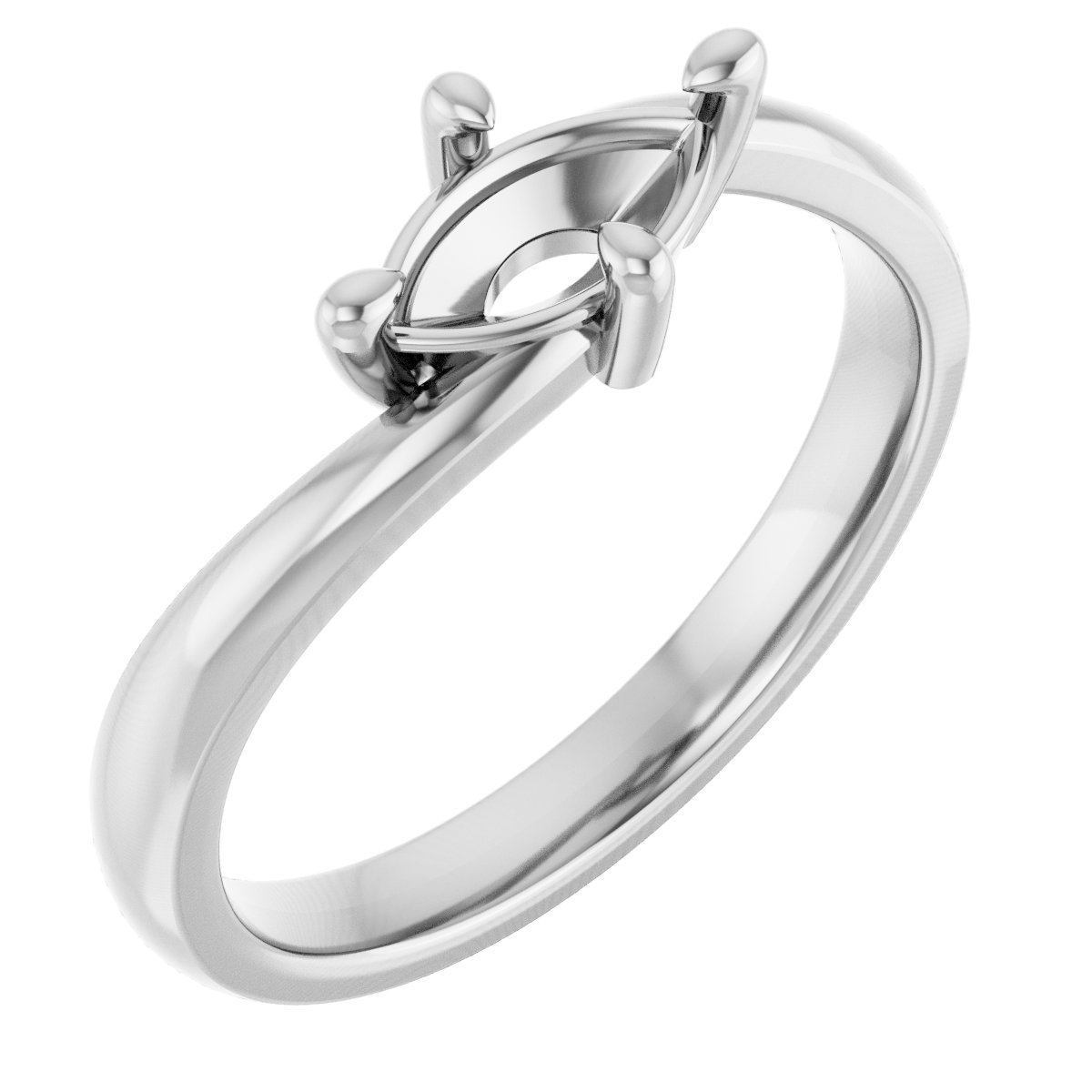 Claw-Prong Solitaire Bypass Ring