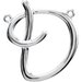 Sterling Silver Script Initial D Necklace Center