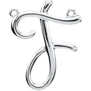 14K White Script Initial F Necklace Center Ref. 2718687