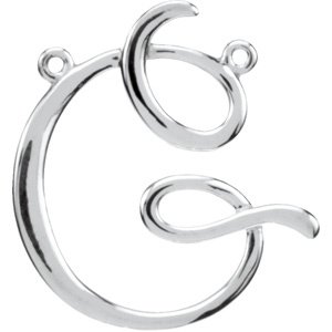 Sterling Silver Script Initial G Necklace Center