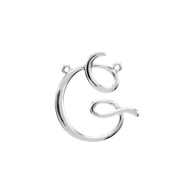 Sterling Silver Script Initial G Necklace Center