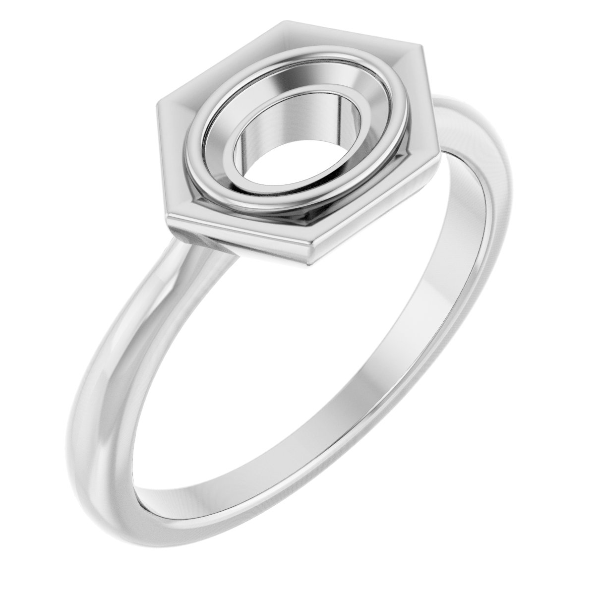 Bezel-Set Geometric Solitaire Ring