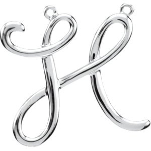 14K White Script Initial H Necklace Center Ref. 2719426