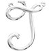 Sterling Silver Script Initial J Necklace Center