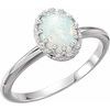 14K White Opal Crown Ring Ref 9541954