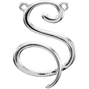 14K White Script Initial S Necklace Center Ref. 2721149