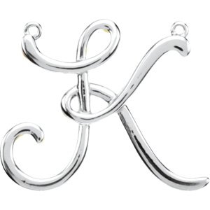 14K White Script Initial K Necklace Center Ref. 2724030