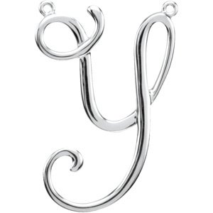 14K White Script Initial Y Necklace Center Ref. 2724533