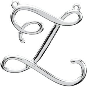 Sterling Silver Script Initial Z Necklace Center Ref. 2724455
