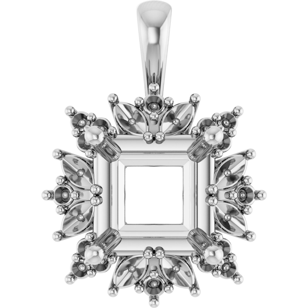 7x7 mm Square Pendant Mounting — Saleh Jewelers