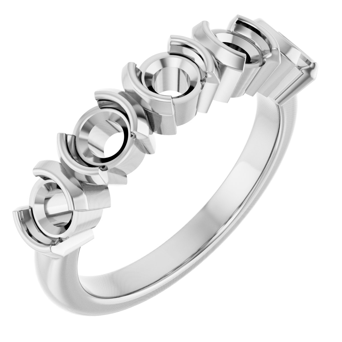 Half-Bezel Five-Stone Anniversary Band