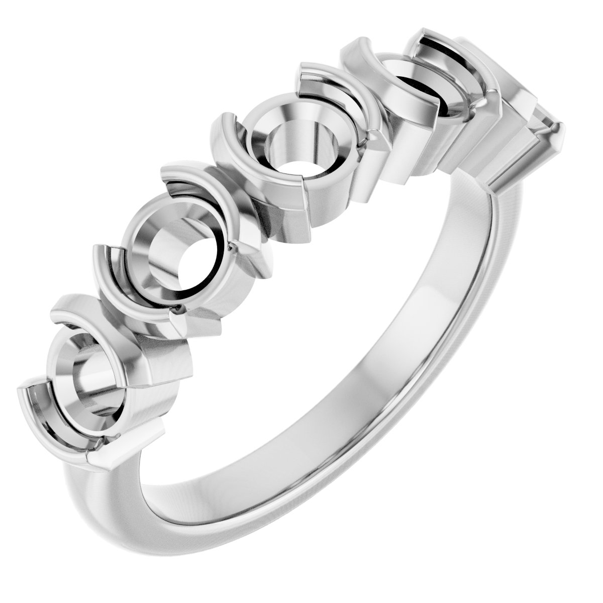 Half-Bezel Five-Stone Anniversary Band