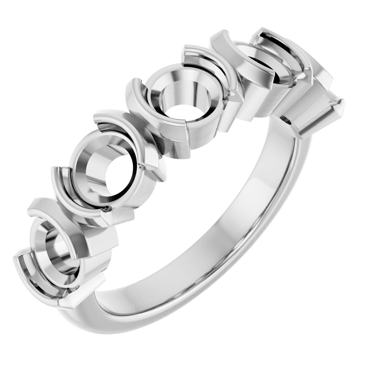 Half-Bezel Five-Stone Anniversary Band