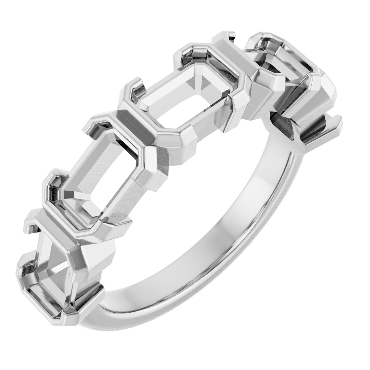 Half-Bezel Five-Stone Anniversary Band