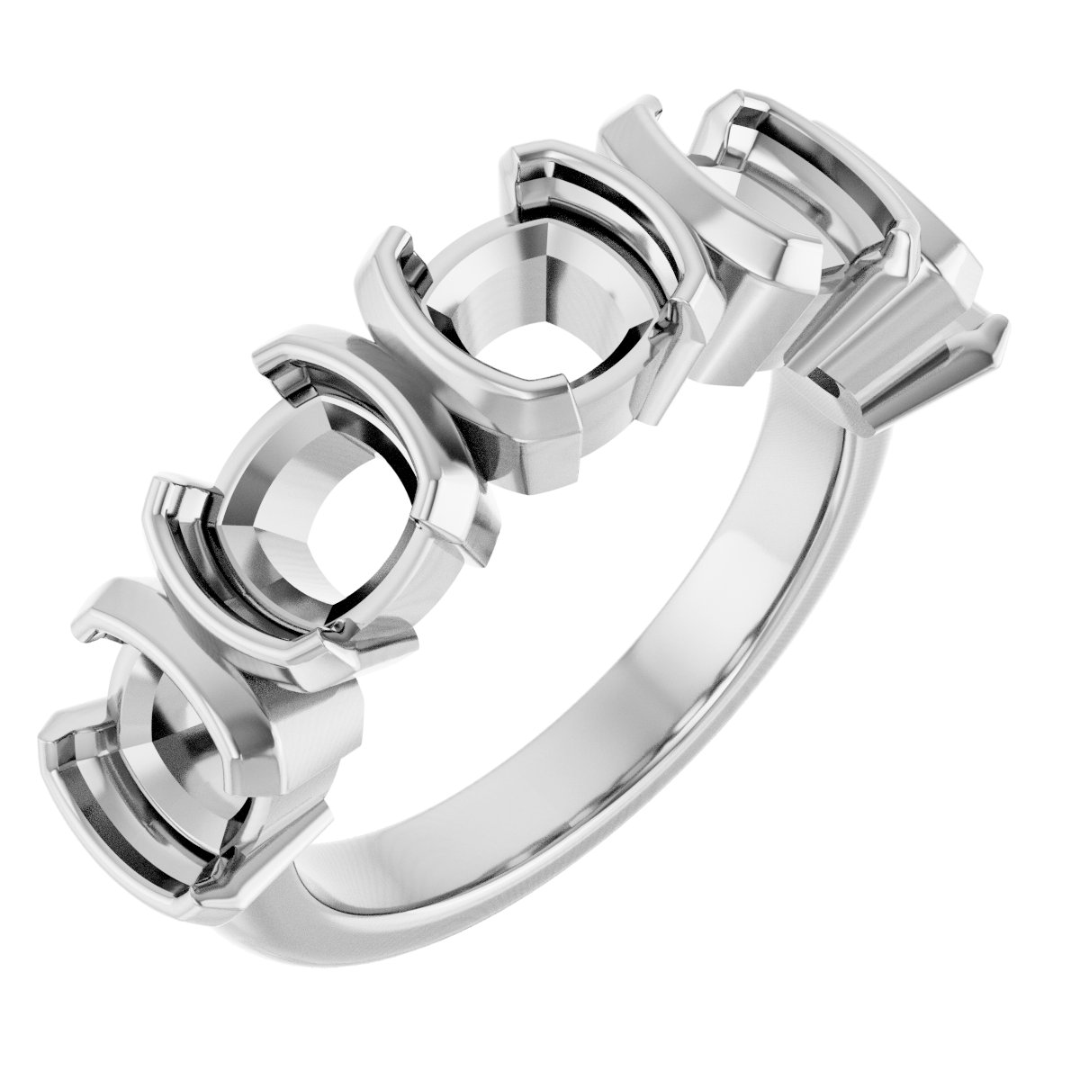 Half-Bezel Five-Stone Anniversary Band