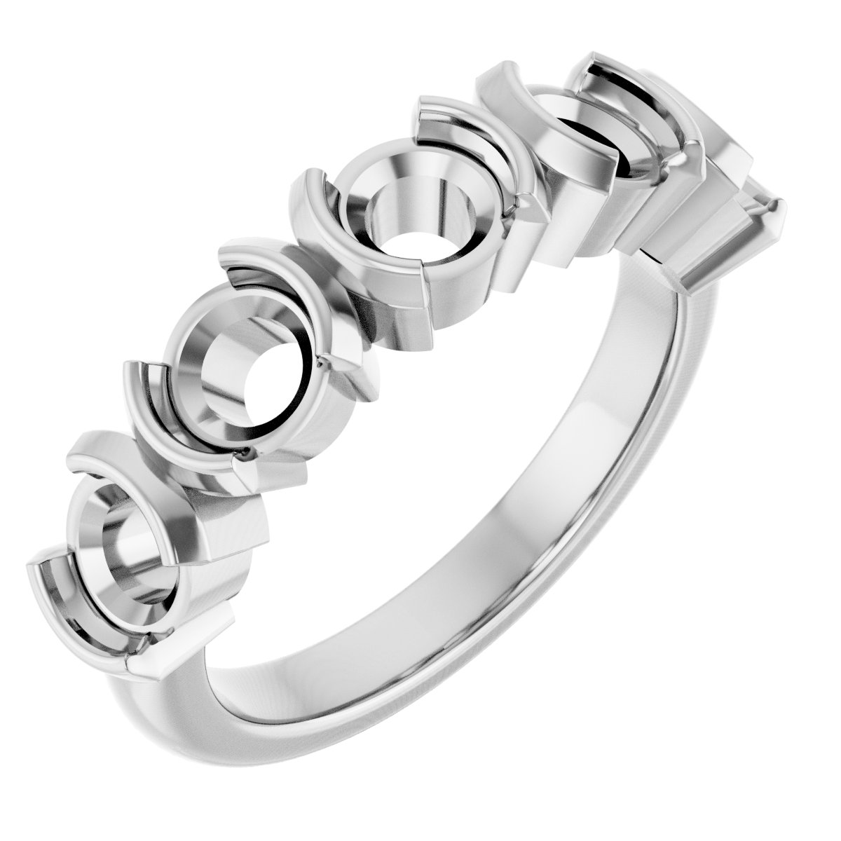 Half-Bezel Five-Stone Anniversary Band