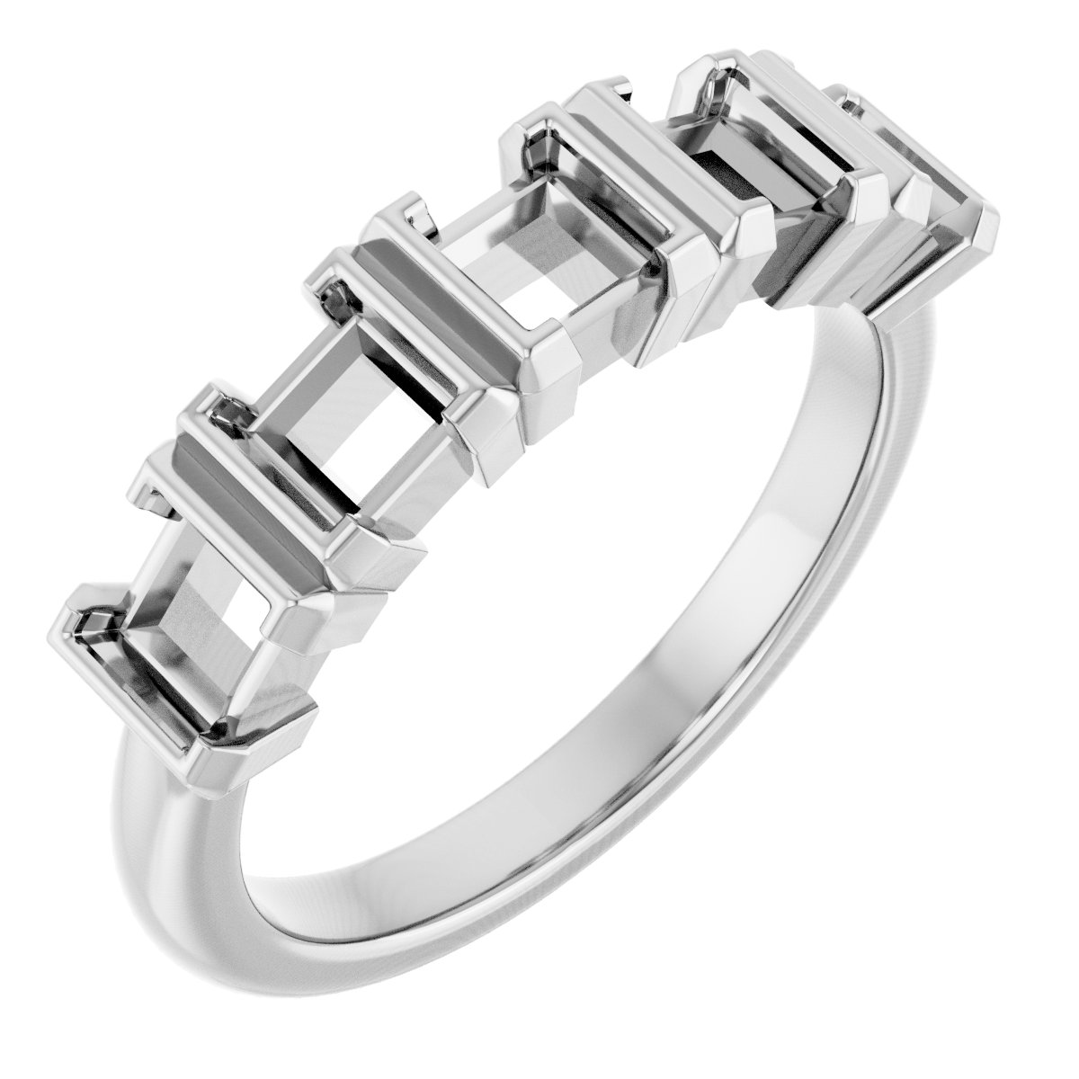 Half-Bezel Five-Stone Anniversary Band