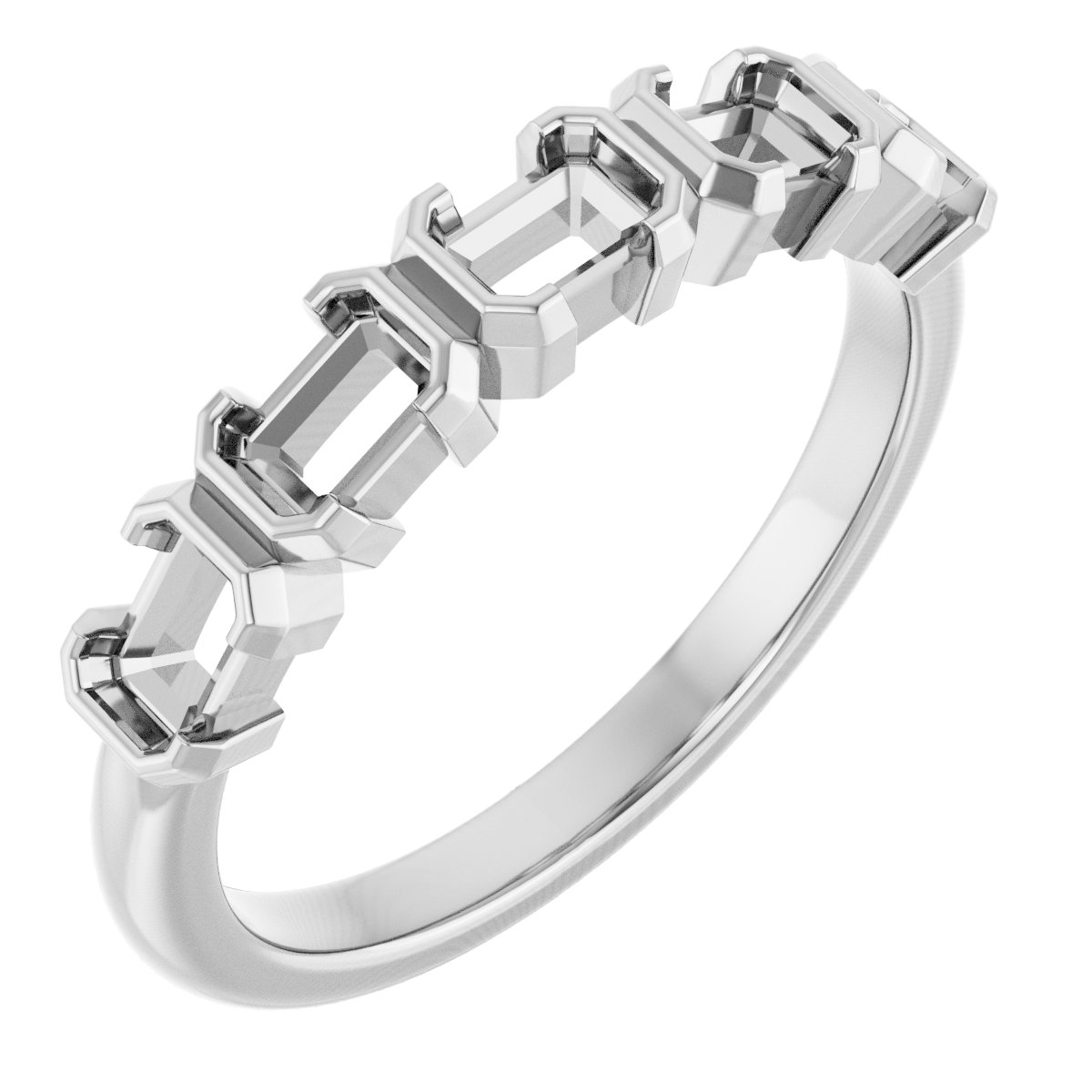 Half-Bezel Five-Stone Anniversary Band