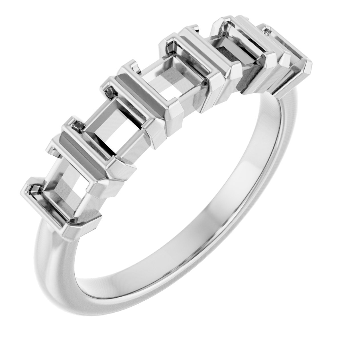 Half-Bezel Five-Stone Anniversary Band