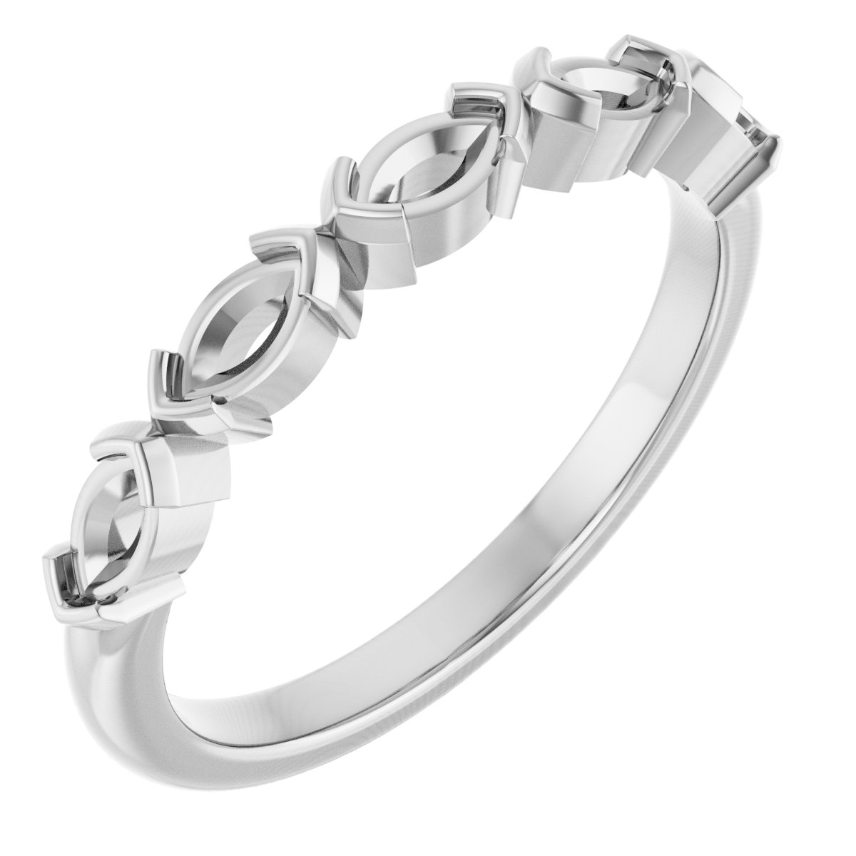Half-Bezel Five-Stone Anniversary Band