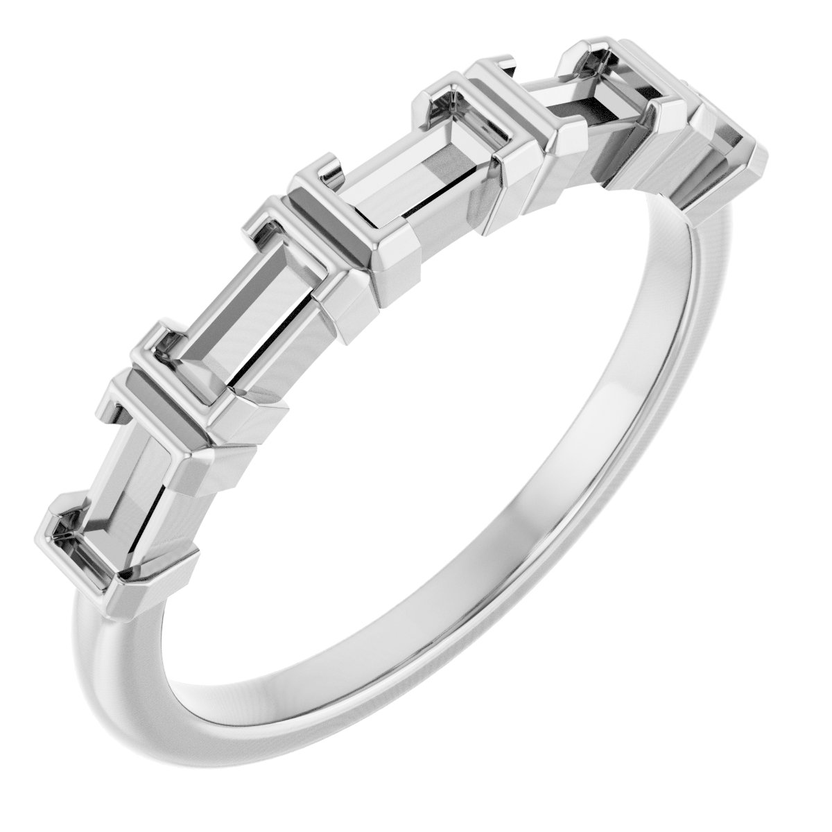 Half-Bezel Five-Stone Anniversary Band