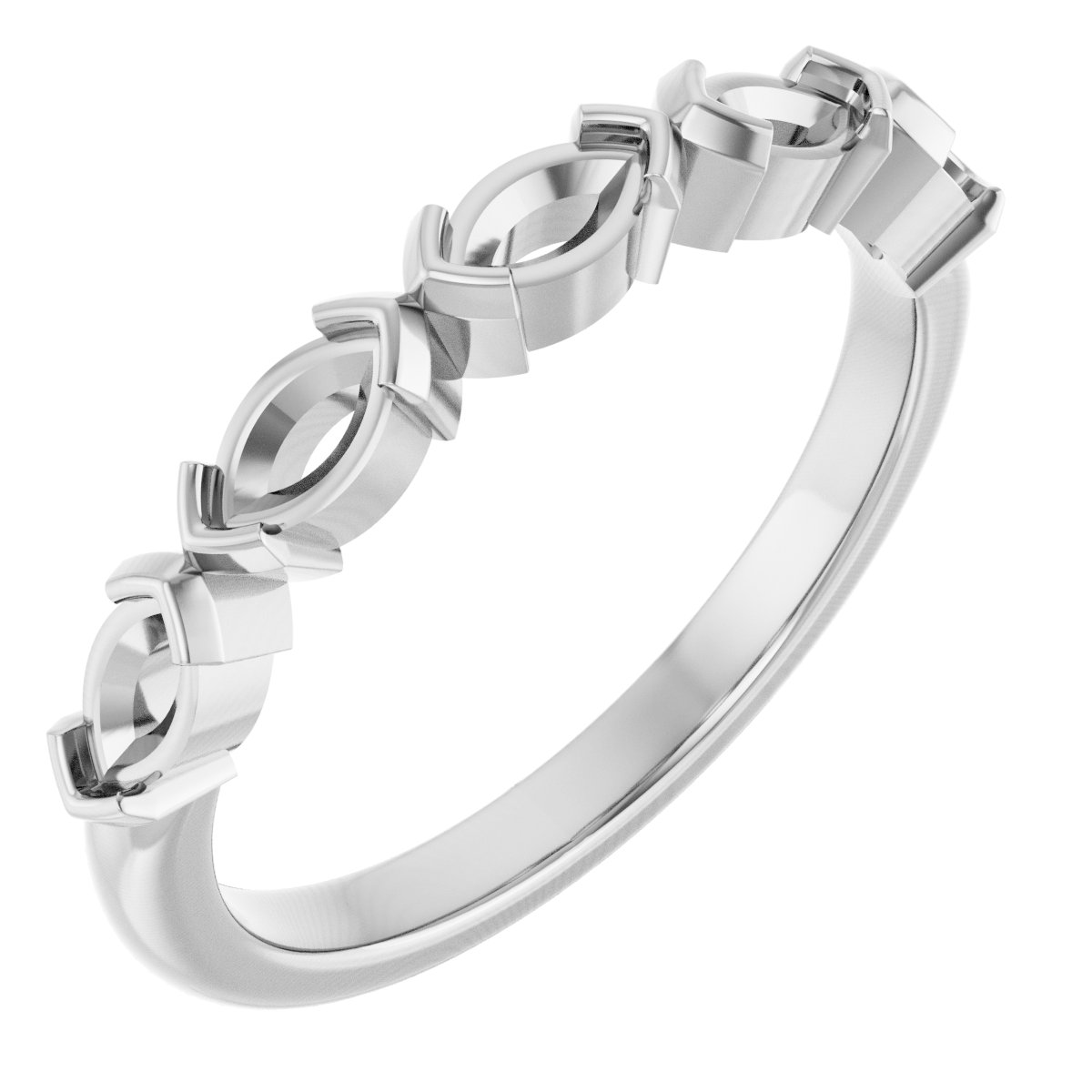 Half-Bezel Five-Stone Anniversary Band