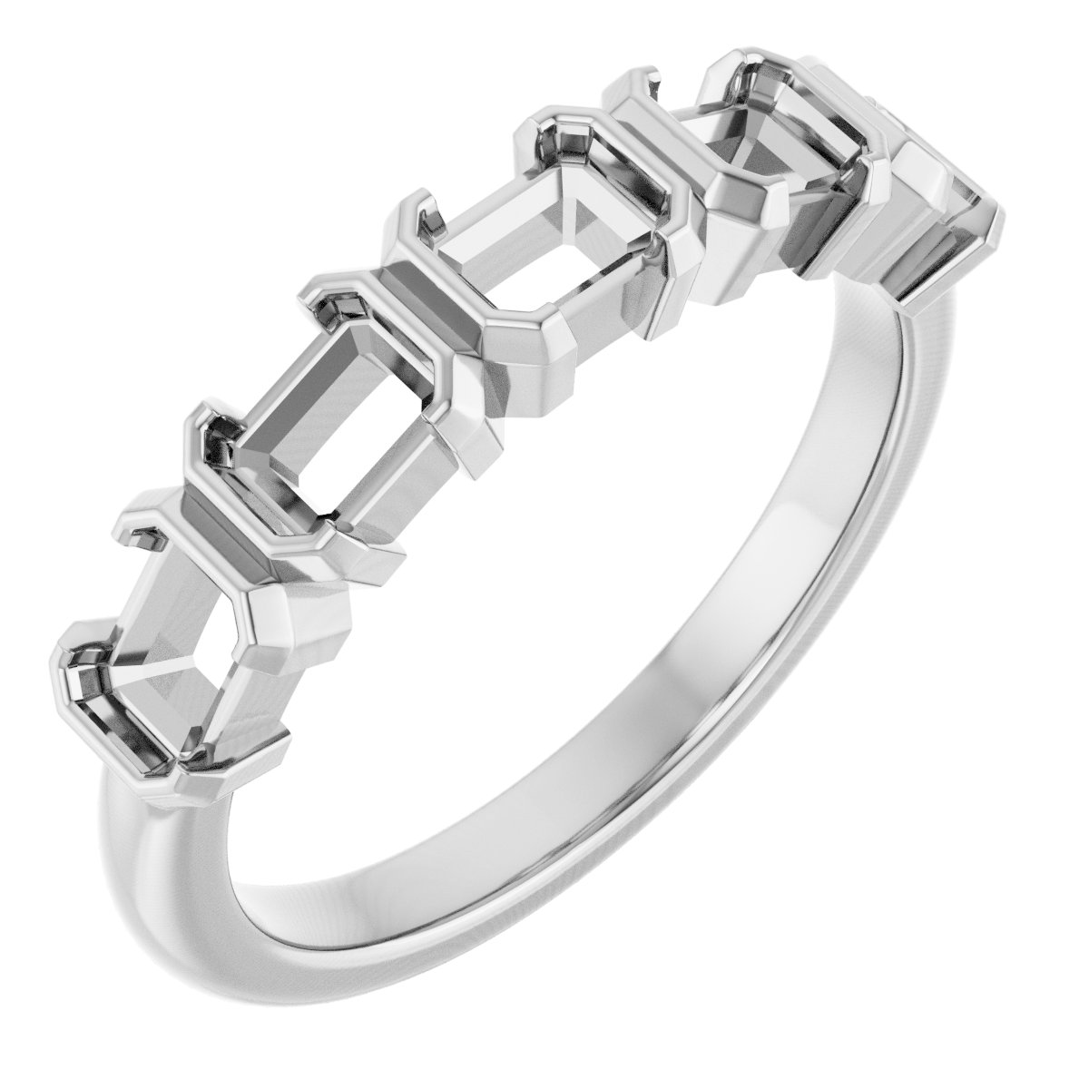 Half-Bezel Five-Stone Anniversary Band