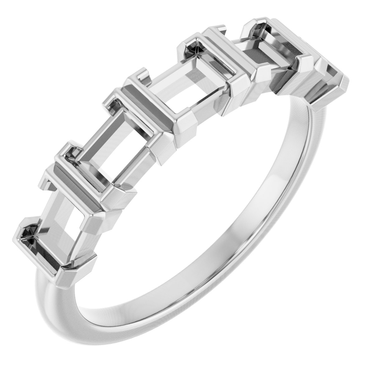 Half-Bezel Five-Stone Anniversary Band