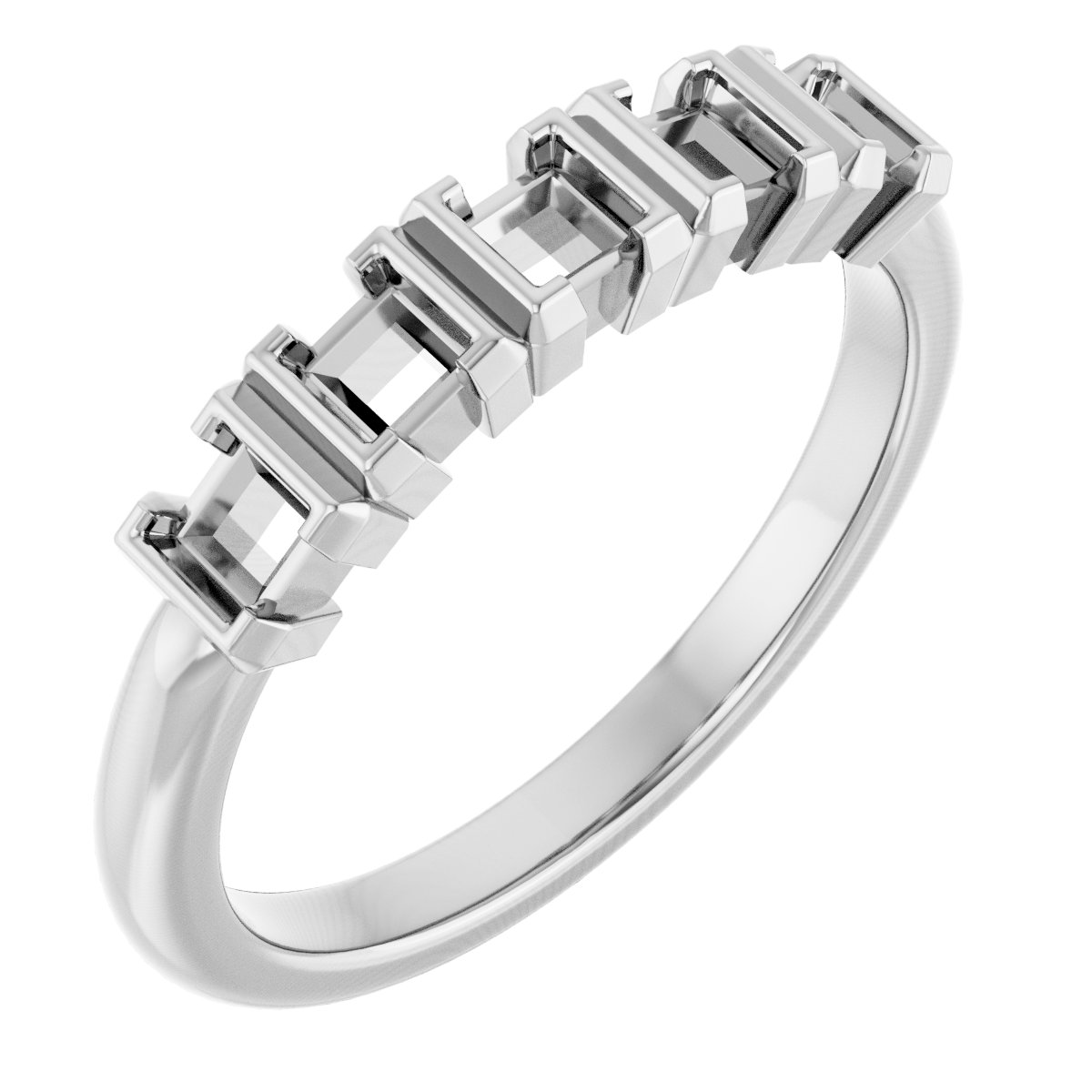 Half-Bezel Five-Stone Anniversary Band