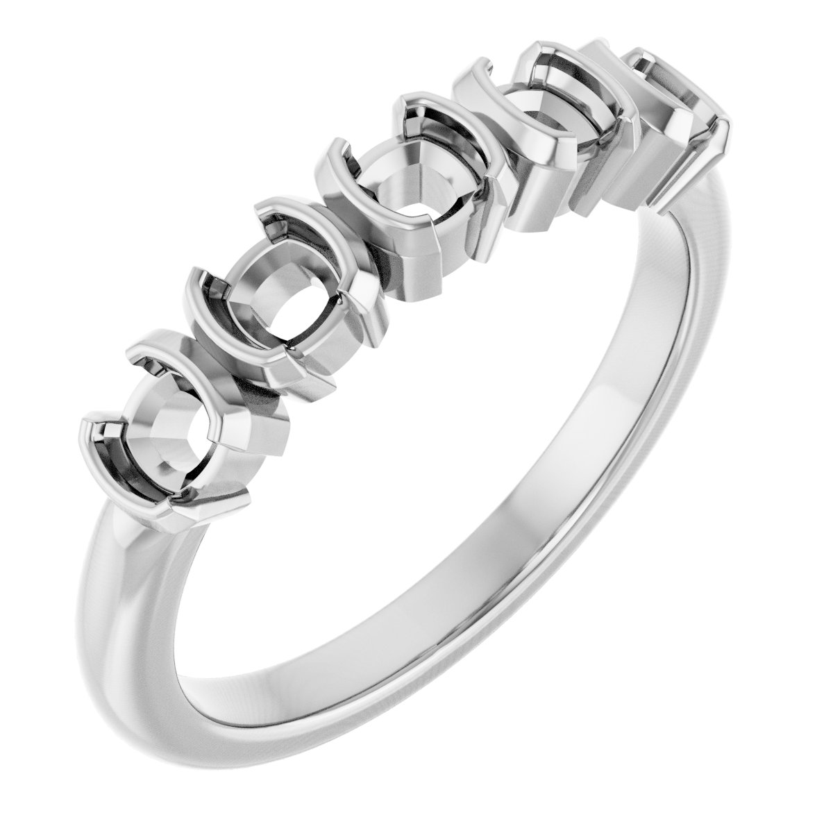 Half-Bezel Five-Stone Anniversary Band