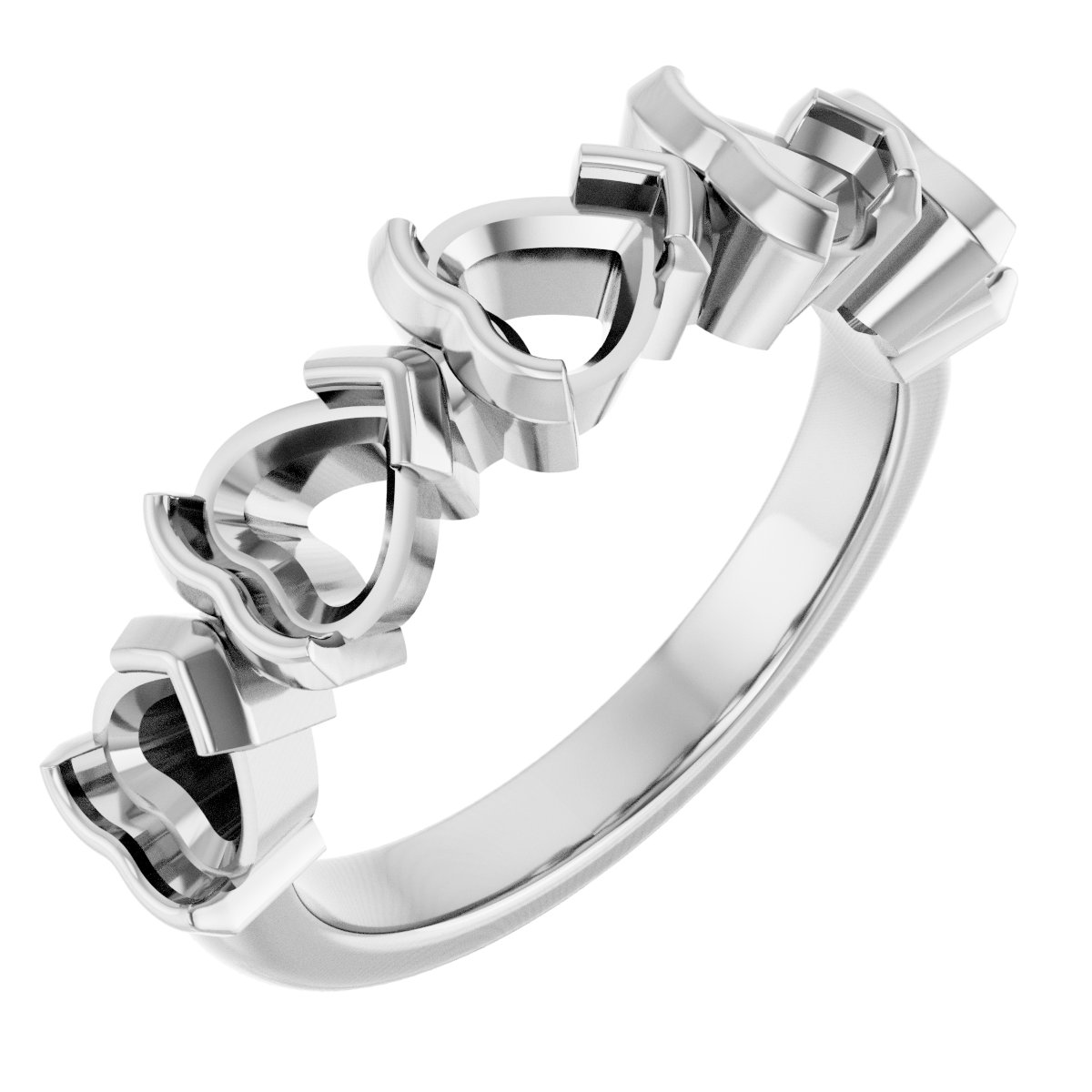 Half-Bezel Five-Stone Anniversary Band