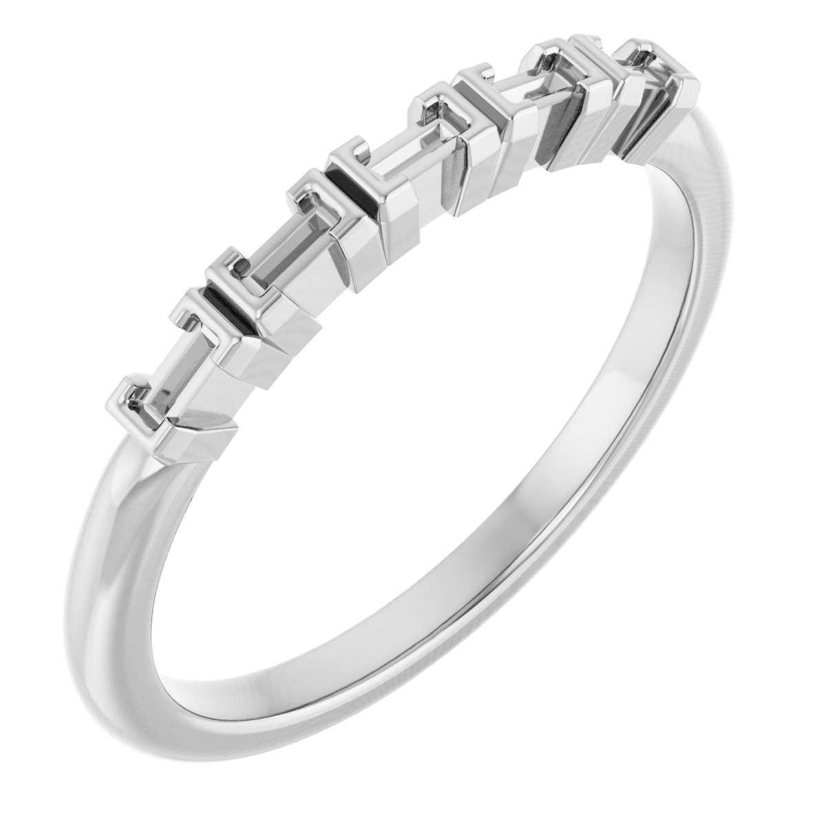 Half-Bezel Five-Stone Anniversary Band