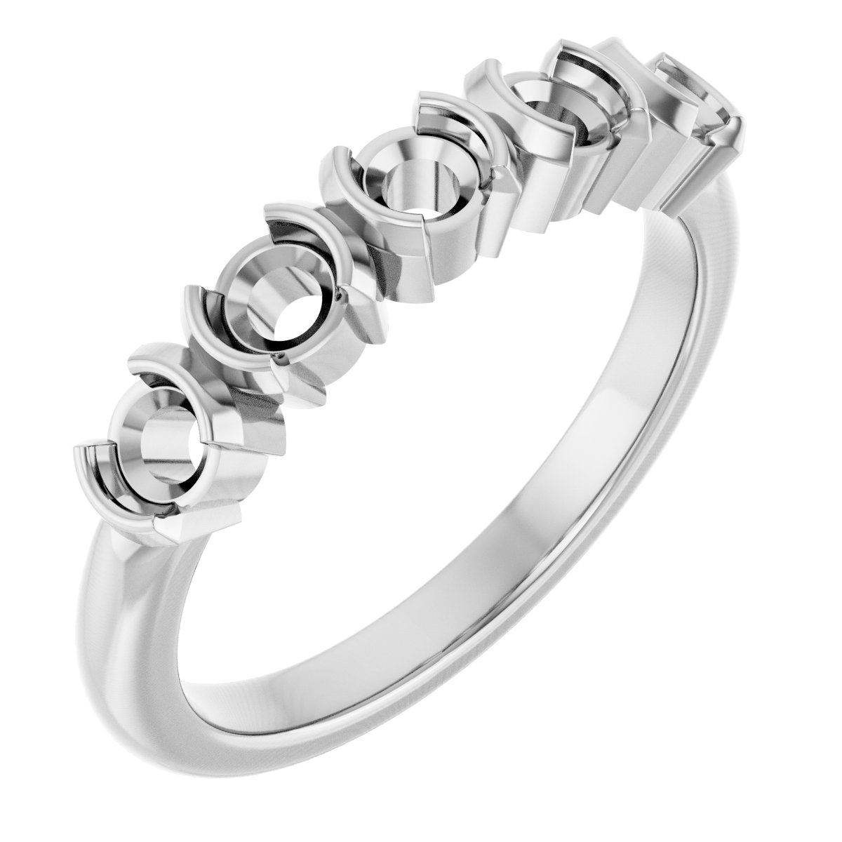 Half-Bezel Five-Stone Anniversary Band
