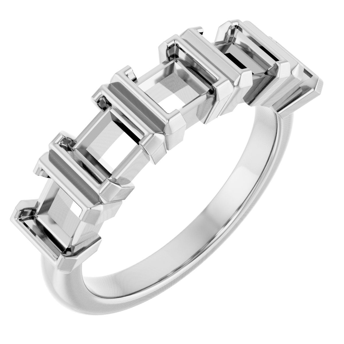 Half-Bezel Five-Stone Anniversary Band