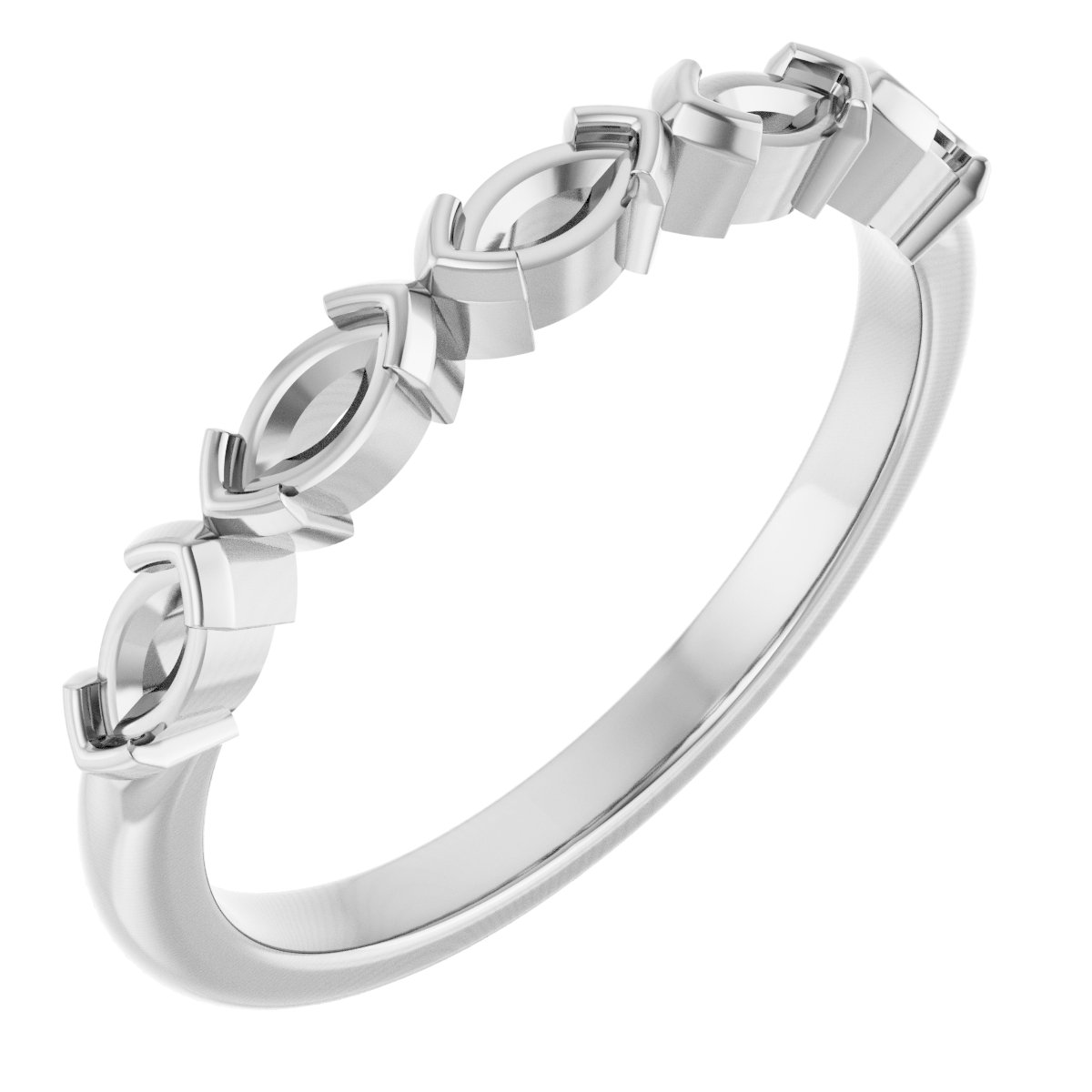 Half-Bezel Five-Stone Anniversary Band