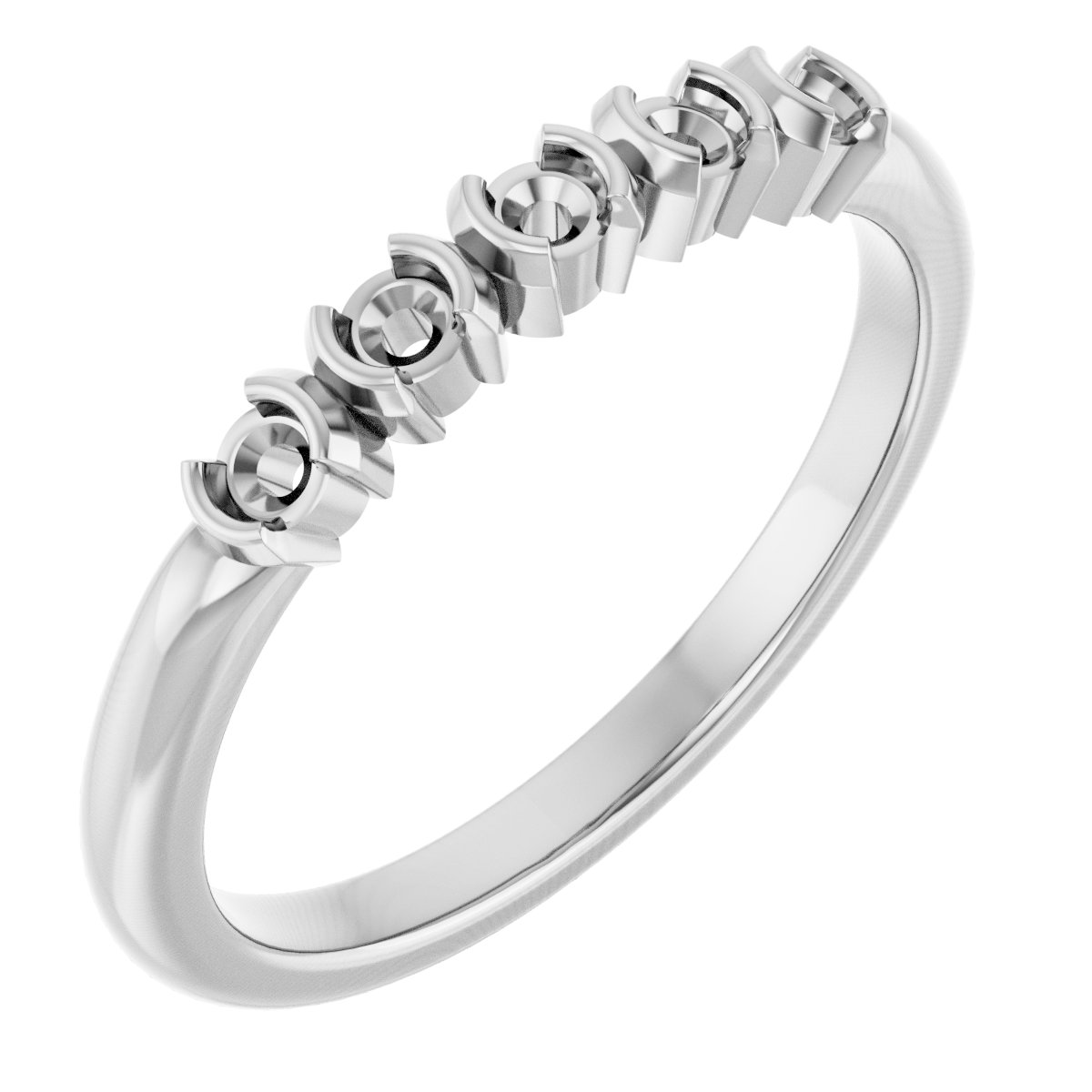 Half-Bezel Five-Stone Anniversary Band