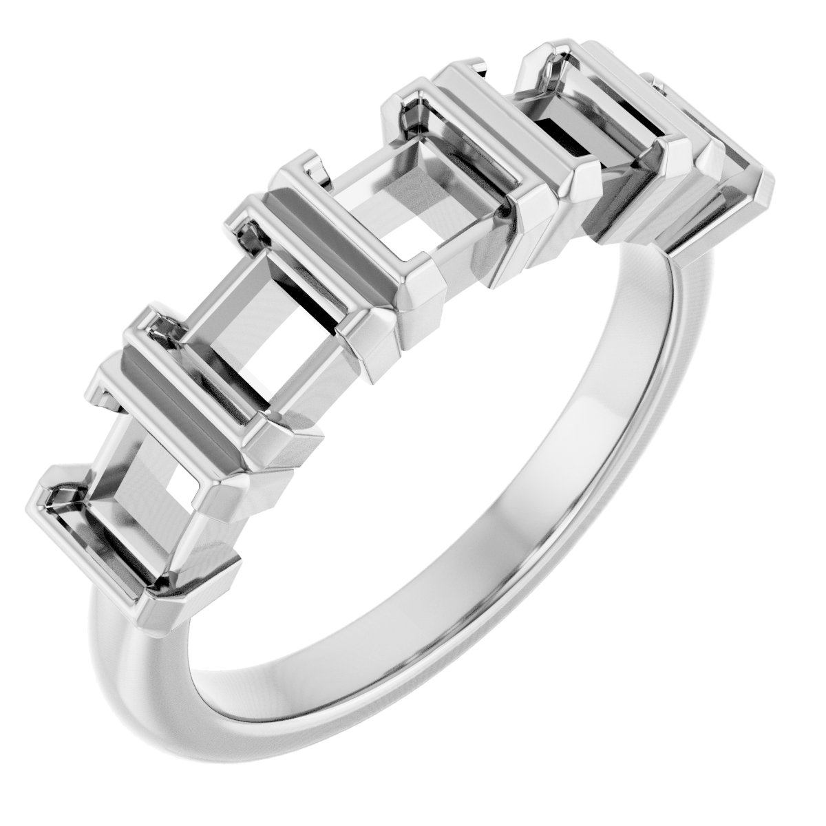 Half-Bezel Five-Stone Anniversary Band