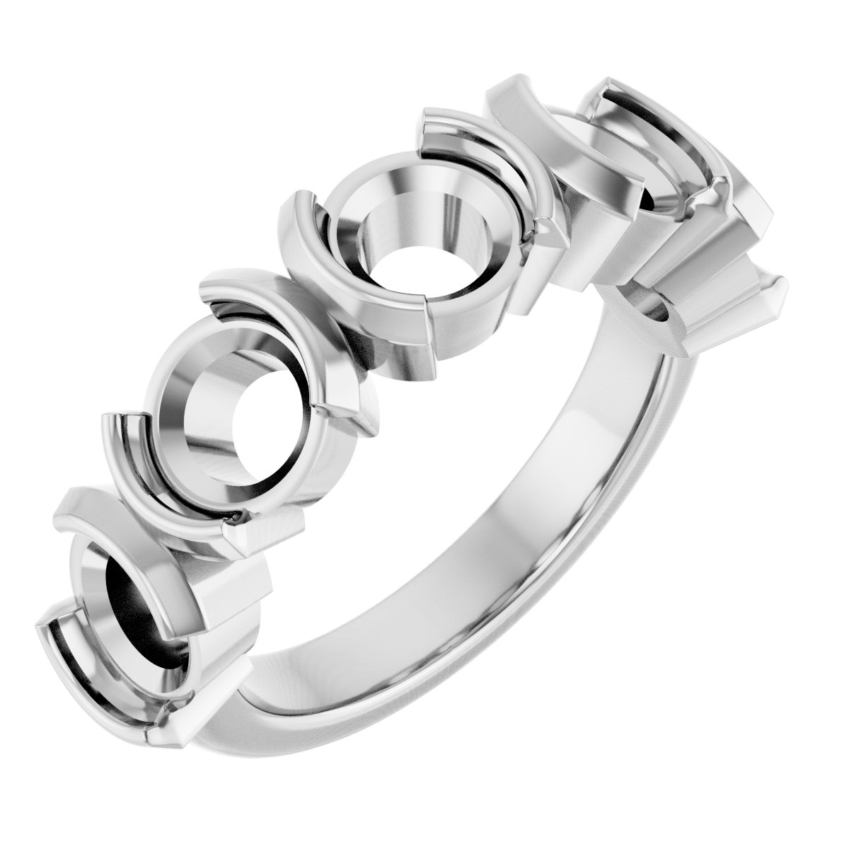 Half-Bezel Five-Stone Anniversary Band