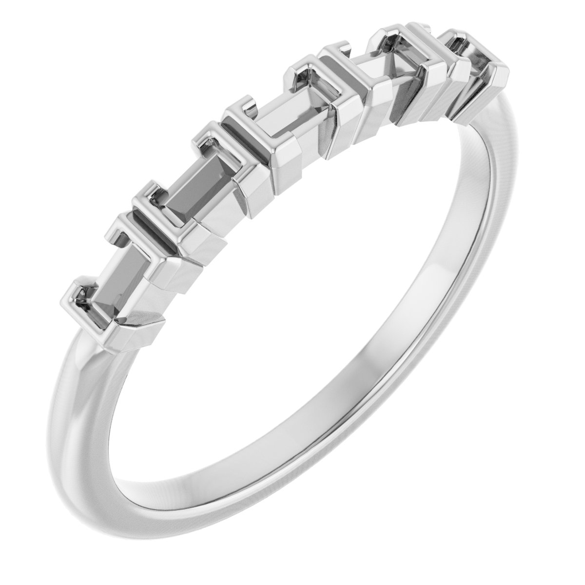 Half-Bezel Five-Stone Anniversary Band