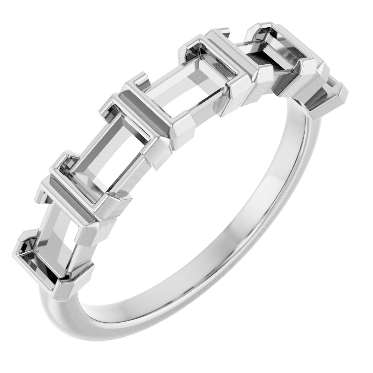 Half-Bezel Five-Stone Anniversary Band